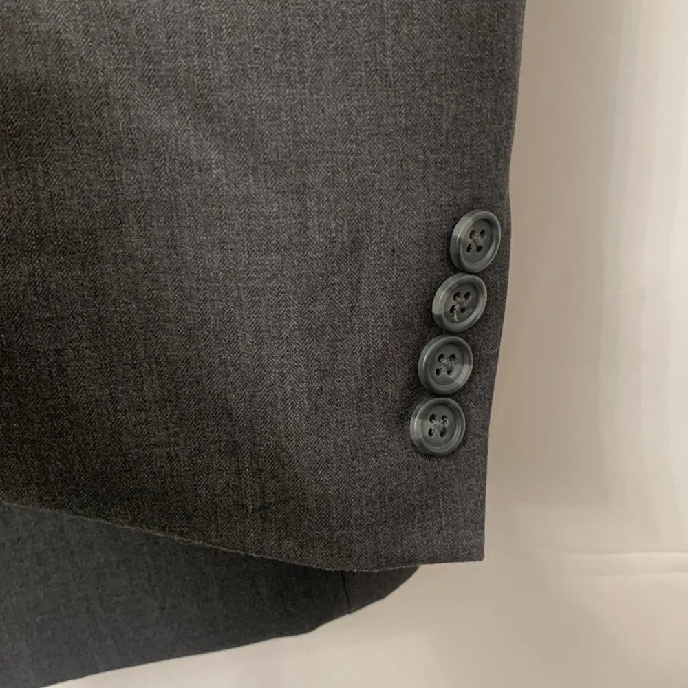 Van Heusen Mens Suit Separates Blazer Sport Coat 40R Jacket Gray Herringbone
